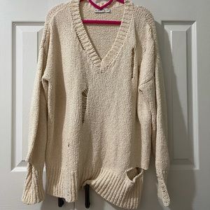 Zara Oversized Ripped Sweater S